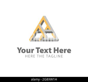Impossible figure made of triangles. Ready logo Stock Vector
