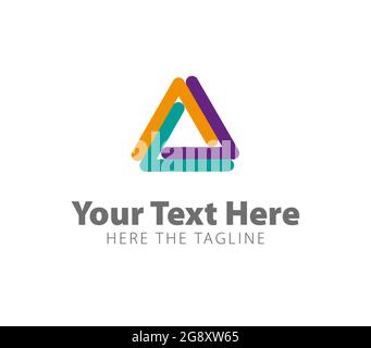 An impossible figure made of triangles. Ready logo Stock Vector