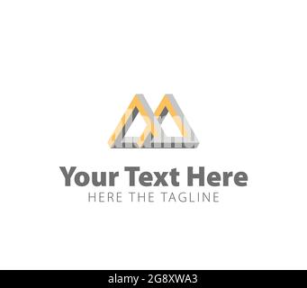 Impossible figure made of triangles. Ready logo Stock Vector