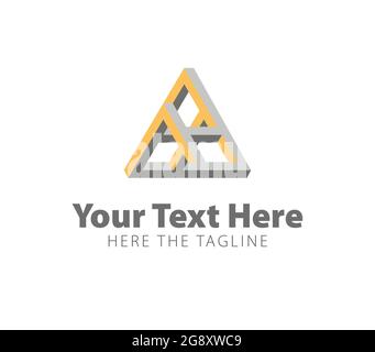 Impossible figure made of triangles. Ready logo Stock Vector