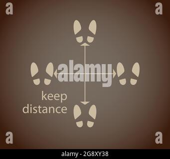 Social distance. COVID-19 keep your distance Stock Vector