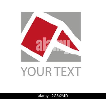 Logo for real estate office. Red roof on grey background logo Stock Vector
