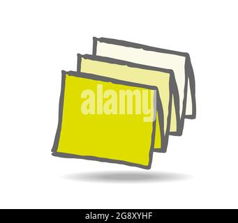 A sheet of paper formed into an accordion. 6-card leaflet. Freehand drawing Stock Vector