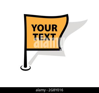 Flag on the golf course. Designation of the hole Stock Vector