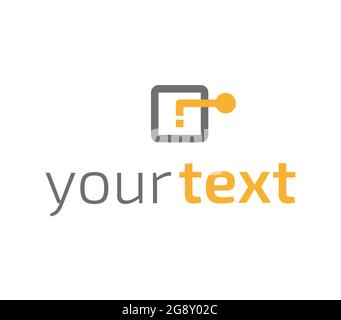 Modern logo in the shape of an antique door handle Stock Vector