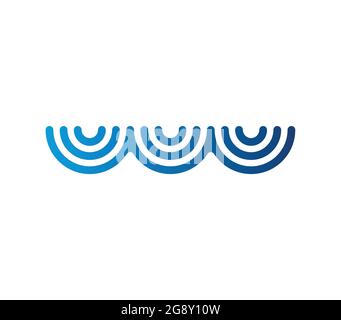 C logo shape letter with waves in dark blue color Stock Vector Image ...