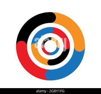 Concentric colored circles. Target sign or colorful lifebuoy Stock Vector