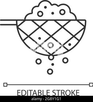 Sift cooking ingredient linear icon Stock Vector