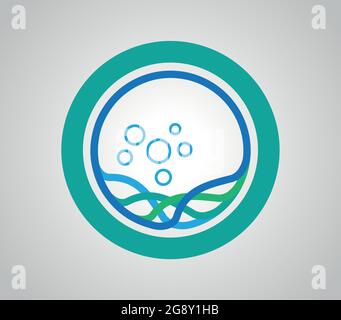 Swirling water. Clean and washing and laundry logo Stock Vector
