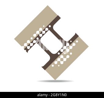Stylized film reel. A few frames of the film Stock Vector