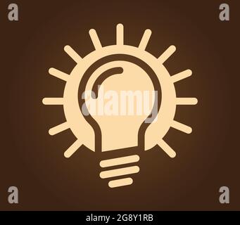 Old fashion light bulb with a sun in background Stock Vector