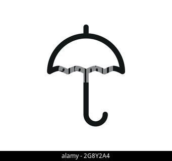 Umbrella. Simple linear drawing. Logo icon Stock Vector