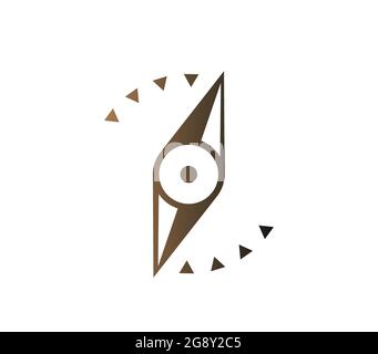 Compass sign. Logo in the form of a simplified compass Stock Vector