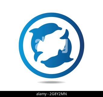 Dolphins jumping out of the water. Clean and laundry Stock Vector