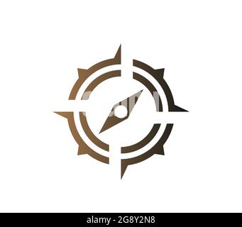 Compass sign. Logo in the form of a simplified compass Stock Vector