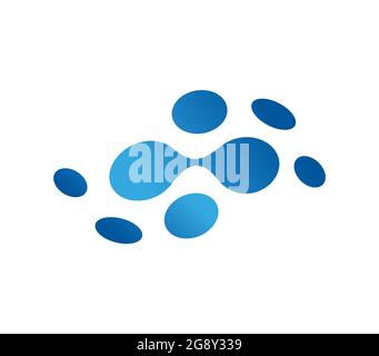 Louvre of blue connected and separate dots on a spherical transparent shape Stock Vector