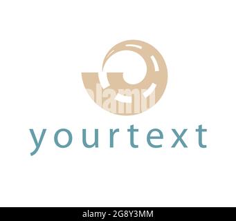 Road curled into a spiral shape with broken lines painted on it. Ready logo Stock Vector