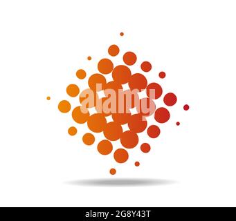 Reddish printing raster in an square Stock Vector