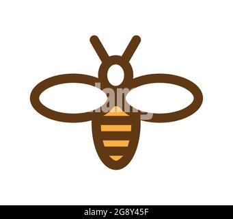 Wasp, bee. Stylized modern drawing of a yellow wasp or bee Stock Vector