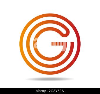 Letter G in linear shape of a maze Stock Vector