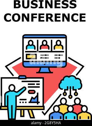 Business Conference Employees Vector Concept Color Stock Vector