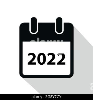 simple calendar icon 2022 new year on white background Stock Vector