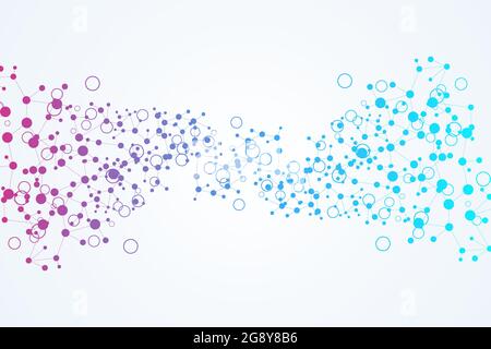 Structure molecule and communication. Dna, atom, neurons. Scientific concept for your design. Connected lines with dots. Medical, technology Stock Vector