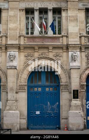 The Lycée Voltaire is a secondary school in Paris, France, established in 1890. Stock Photo