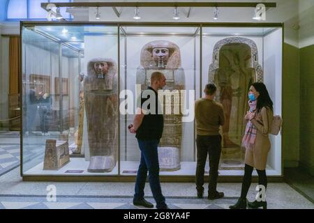Sarcophagus at Ancient Egypt display in the Kunsthistorisches Museum ...