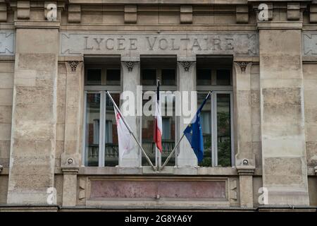 The Lycée Voltaire is a secondary school in Paris, France, established in 1890. Stock Photo