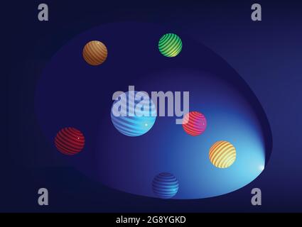 Abstract backgrounds wallpaper bubbles float glow future symbol 3D technology internet computer pattern concepts ve Stock Vector
