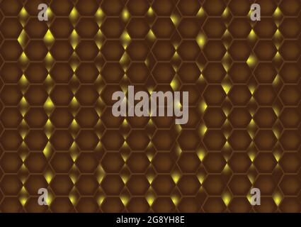 Abstract backgrounds texture wallpaper decoration backdrop template haxagon geometric brown color light shiny pattern seamless art graphic design vect Stock Vector