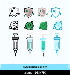 vaccine icon set vector with different design, EPS presents icons that are grouped also by layer to layer, easy to edit Stock Vector