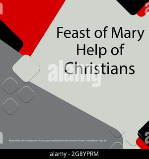 Mary, Help of Christianswith a feast day inscribed into the General Roman Calendar on May 24. Stock Vector