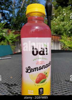 USA. 16th May, 2021. Close-up of bottle of Bai antioxidant lemonade, Lafayette, California, May 16, 2021. (Photo by Smith Collection/Gado/Sipa USA) Credit: Sipa USA/Alamy Live News Stock Photo