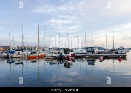 LAPPEENRANTA, FINLAND - JUNE 12, 2017: Early July morning on Lake Saimaa Stock Photo