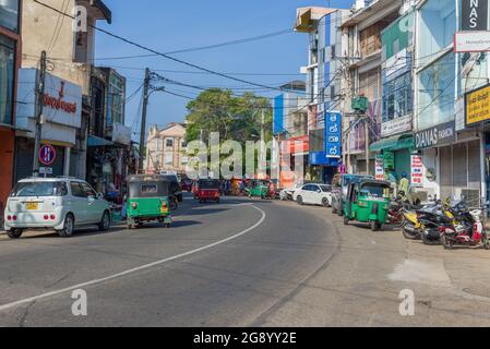 NEGOMBO, SRI LANKA - FEBRUARY 03, 2020: On the city street of modern Negombo Stock Photo