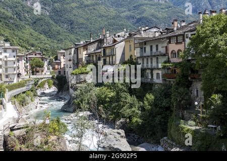 Beautiful Chiavenna cityscape in Lombardy, Italy Stock Photo