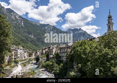 Beautiful Chiavenna cityscape in Lombardy, Italy Stock Photo