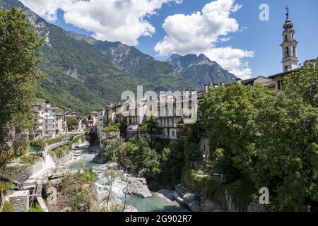 Beautiful Chiavenna cityscape in Lombardy, Italy Stock Photo