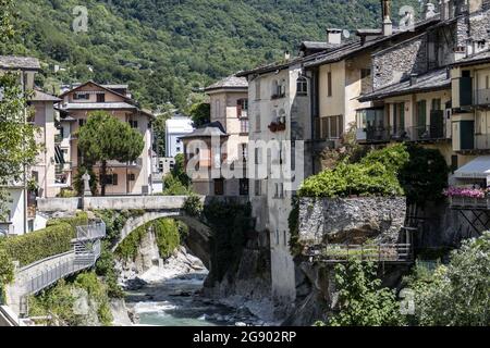 Beautiful Chiavenna cityscape in Lombardy, Italy Stock Photo