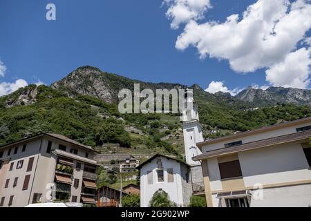 Beautiful Chiavenna cityscape in Lombardy, Italy Stock Photo