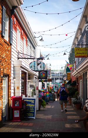 An alleyway in Rehoboth Beach, Deleware called Penny Lane. Stock Photo