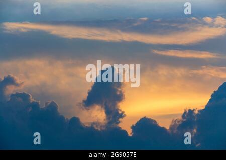 Dramatic sky during sunset Stock Photo