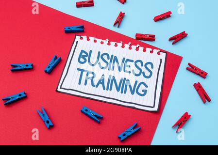 Text showing inspiration Business Training. Internet Concept increasing the knowledge and skills of the workforce Writing Important Notes Displaying Stock Photo