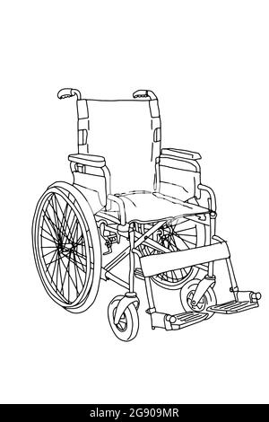 Hand Drawn Wheelchair Isolated Stock Illustration  Download Image Now   Wheelchair Sketch Vector  iStock