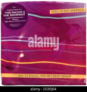 This Is Not America, David Bowie & Pat Metheny Group - Vintage Vinyl Record Cover Stock Photo