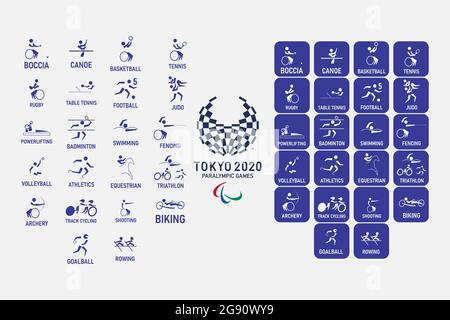 Vector set pictograms summer paralympic games. Stock Vector