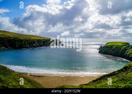 A tranquil beach just outside of Glencolmkille Ireland. Stock Photo