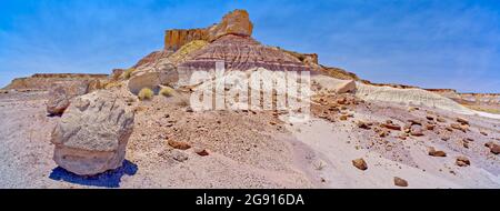 View of the northeast base of Agate Plateau in Petrified Forest National Park Arizona. Stock Photo